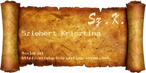 Sziebert Krisztina névjegykártya
